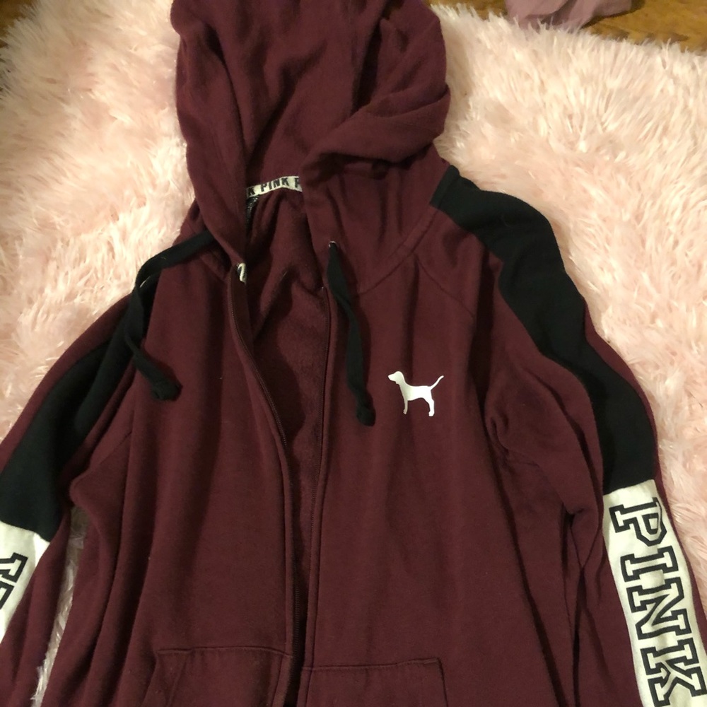 pink cotton zip up jacket